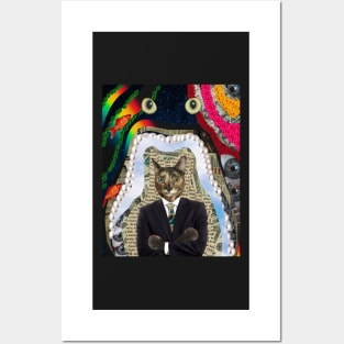 gato jefe collage de arte  digital Posters and Art